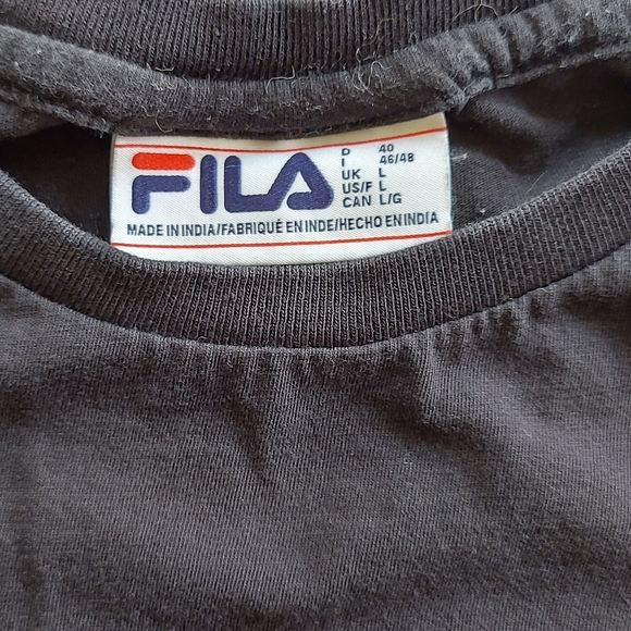 Fila Oversize Short Cropped Black Short Sleeve Tee Shirt, Large - Picture 6 of 9